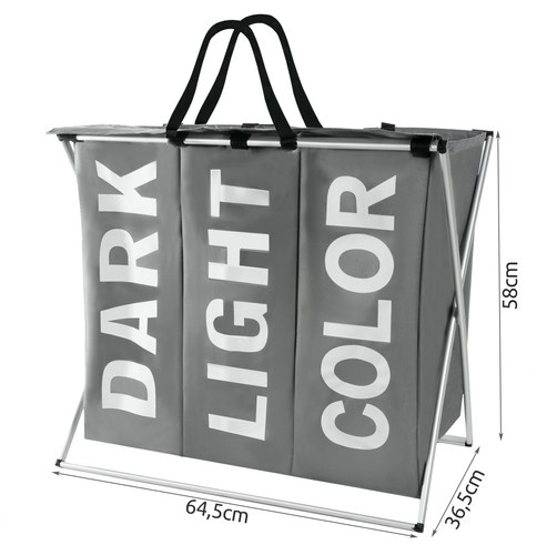 Koš na prádlo s 3 přihrádkami (Dark/Light/Color)