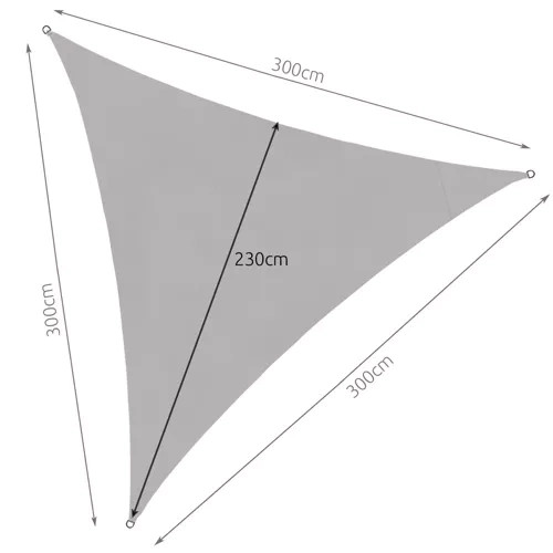 Sluneční plachta 3x3x3 šedá