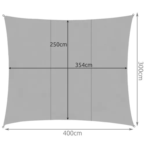 Stínová plachta 4x3m - šedá