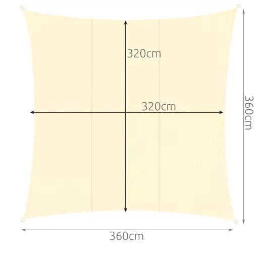 Stínová plachta 3,6x3,6m - béžová