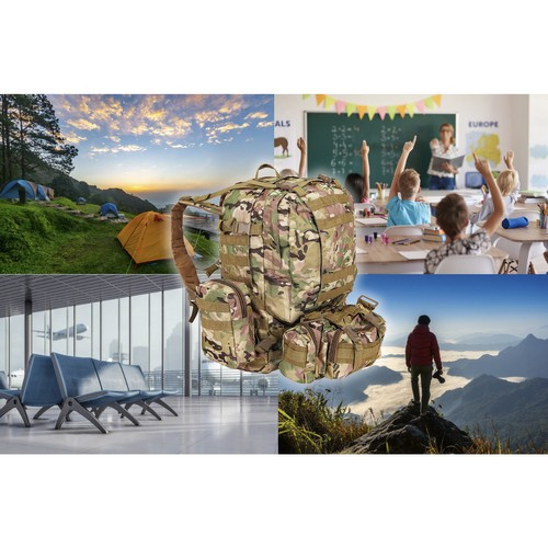 Velký camo vojenský batoh 45l
