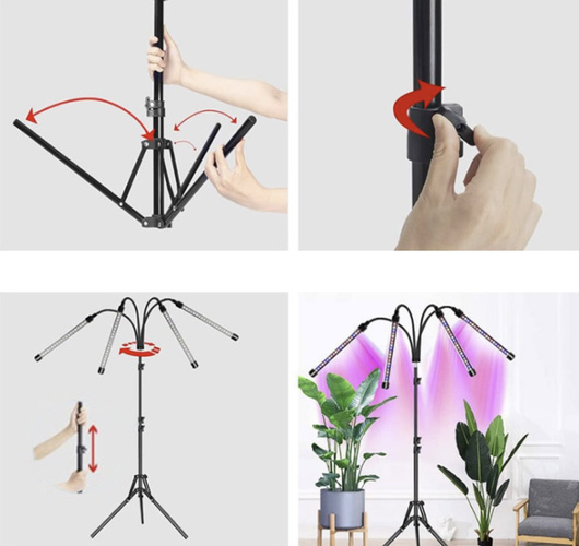 Profesionální LED lampa pro růst rostlin se stojanem