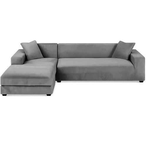 Elastický potah na pohovku (190 - 230 cm) - Tmavě šedý