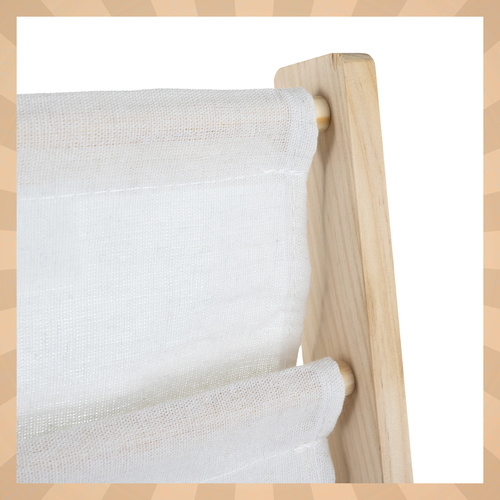 Dětská knihovnička / regál - 6 polic, dřevo + látka 79×62,5×30 cm