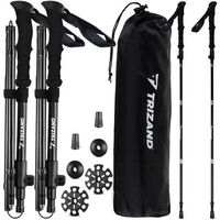 2 Skládací trekkové hole pro Nordic Walking s nákryty (výška 154 - 196 cm) - Obrázek