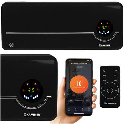 Vzduchová clona nad vstupní dveře s WiFi Kaminer AIRO 2000W (černá) - Obrázek