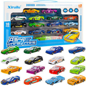 Kovová pružinová auta 1:64 - sada 16 barevných autíček  - Obrázek